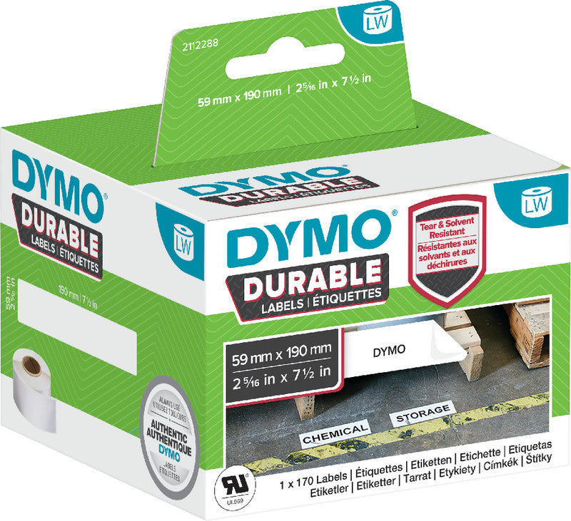 DYMO Drucketiketten, 59 mm × 190 mm, weiss, für LabelWriter 4XL und LabelWriter 450 Serie, 170 Stück