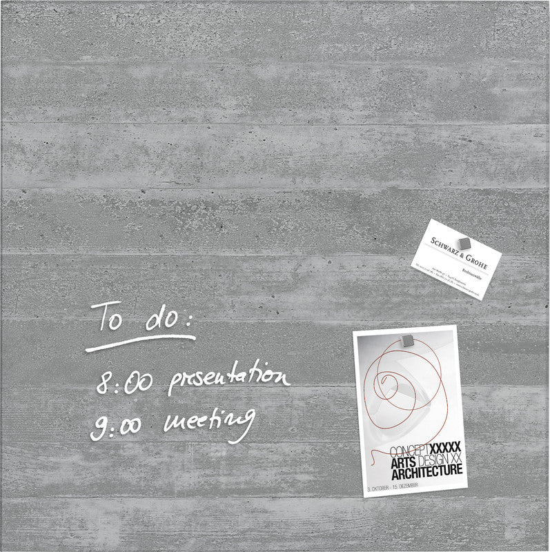 Sigel Whiteboard – 48 × 48 cm, Glas, magnetisch, Wandmontage, inkl. Magnete, Montagesatz
