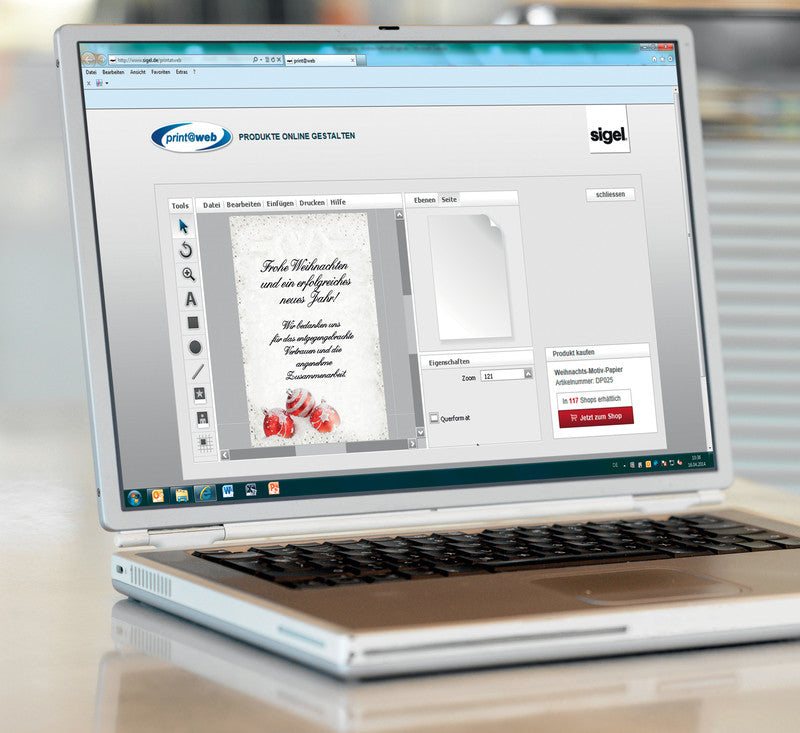 Sigel Motivpapier – A4, 90 g/m², mehrfarbig, Motiv: Winter Flair – für Inkjet/Laser/Kopierer – FSC – 100 Blatt