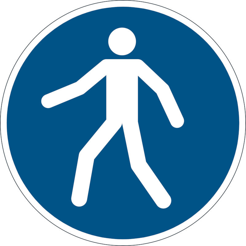 Durable Sicherheitskennzeichen (Bodenmarkierung) Fussgängerweg benutzen – Ø 430 mm, Kunststoff, selbstklebend