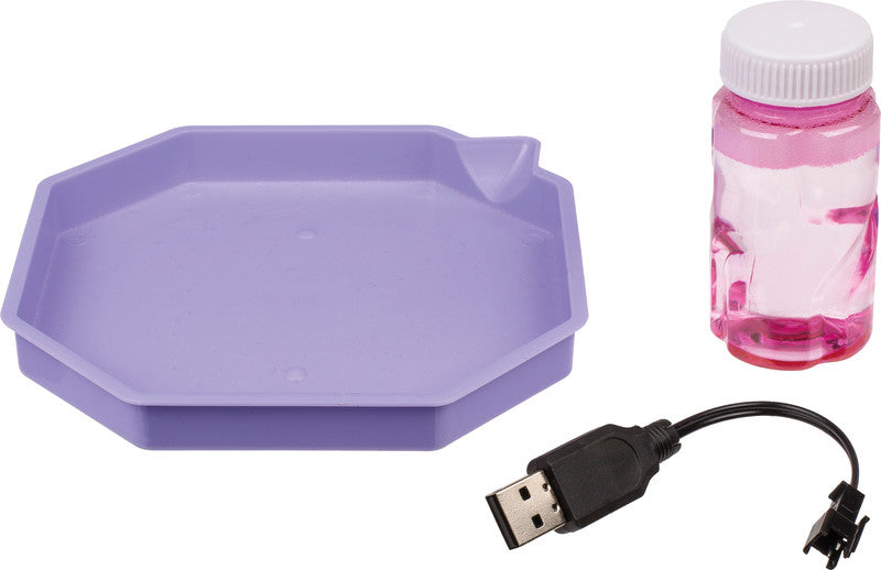 Out oft the blue Out of the Blue Seifenblasenpistole Bazooka – 2 × 50 ml, 23 × 22 × 13 cm, violett, LED, USB-Ladekabel
