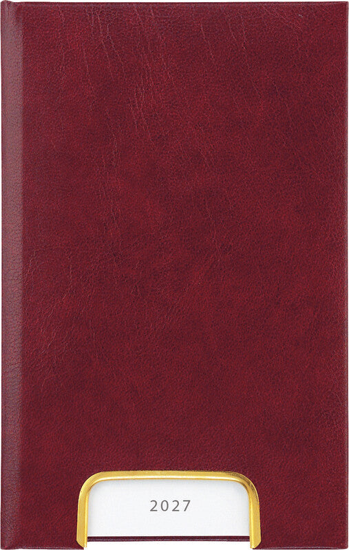 Biella Disponent Agenda – 1 Tag pro Seite, gebunden, 10,1 × 16,0 cm, 2027, 1-h-Takt, weinrot, FSC
