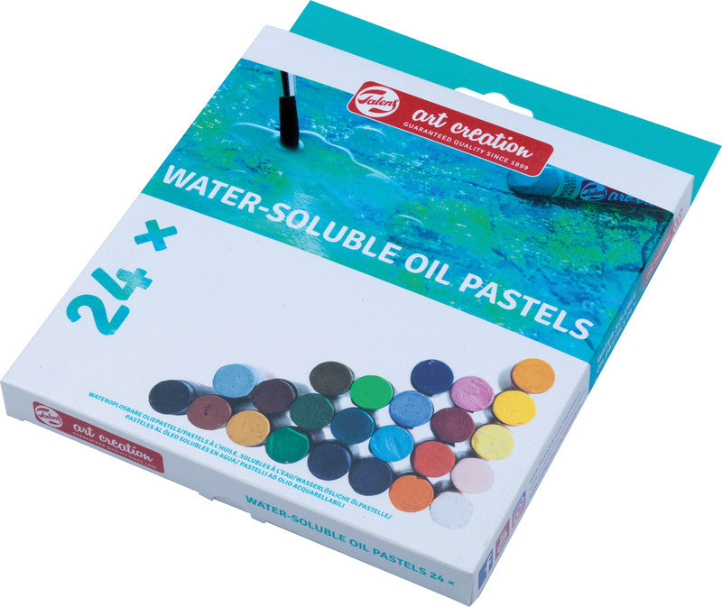Talens Ölpastelle – farbig sortiert, Papier, 24er-Pack, wasservermalbar, geruchsarm
