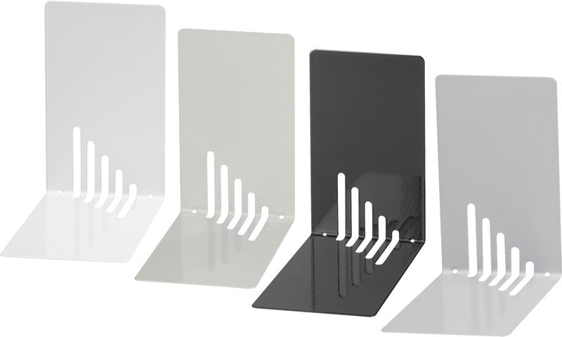 MAUL Buchstützen schmal – schwarz – 85 × 140 mm – Stahl, 2 Stück