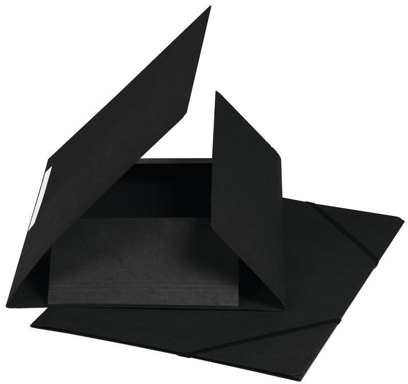 Biella Sammelmappe für A4, Karton, Schwarz, mit Gummizug