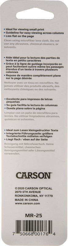 Carson MagniRead – Stablupe – 1,5×, integrierte Führungszeile, transparent