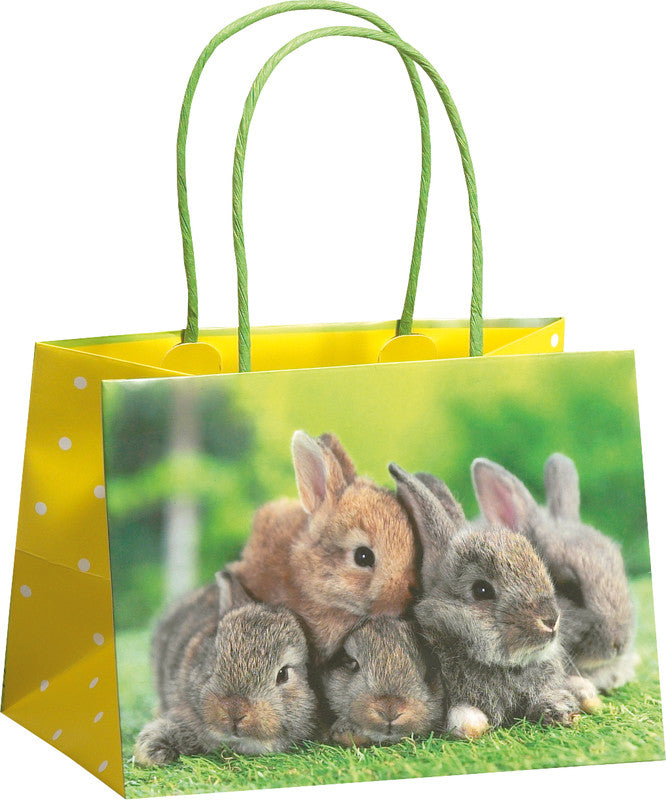 Zoewie Geschenktasche – Rabbit Gang – Papier, Mattkaschierung, mit gedrehter Papierkordel – 180 × 130 × 120 mm