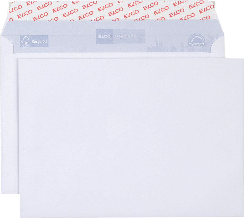 Elco Couvert C5, ohne Fenster, selbstklebend, weiss, 100 g/m², mit Innendruck – 500 Stk.