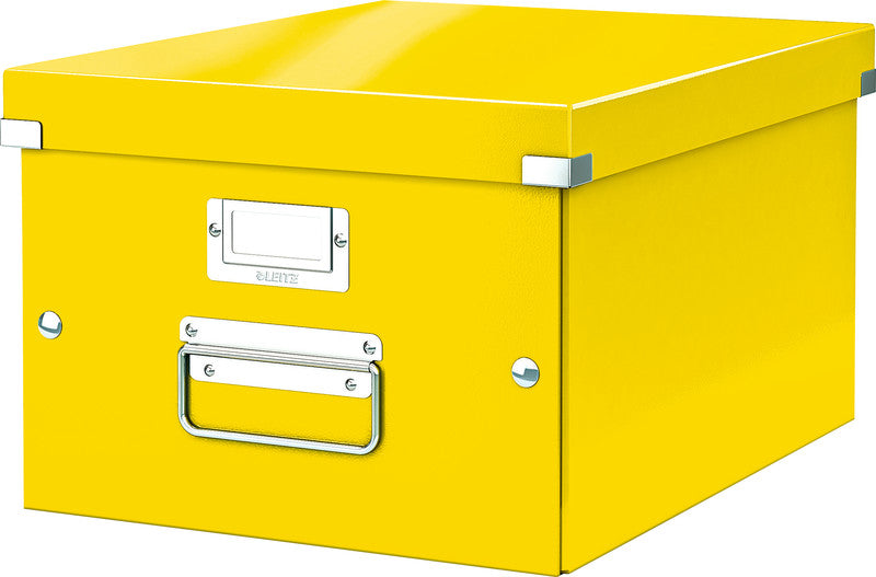 Leitz Click&Store Aufbewahrungsbox B 281 × H 200 × T 370 mm – für A4, mit Deckel, stapelbar, gelb, Karton