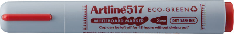 Artline Whiteboard-Marker Eco-Green EK517 – Rundspitze 3 mm – Rot – Trocken abwischbar