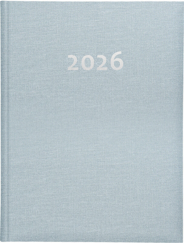 Biella Orario Agenda – 1 Woche/2 Seiten, gebunden, 17,5 × 23,5 cm, 2026, mehrsprachig, hellblau, FSC