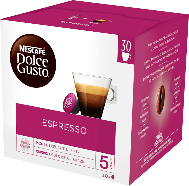 Nescafé Dolce Gusto Kaffeekapseln Espresso – für Dolce Gusto – Intensität 5 – 30 Kapseln