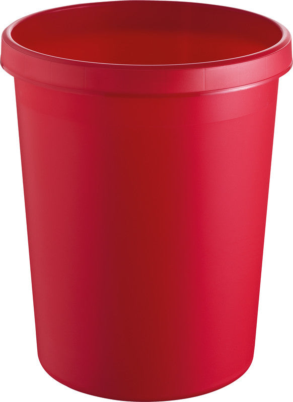 Helit Papierkorb the german – 45 l – Kunststoff, rot – Ø 390 × H 480 mm