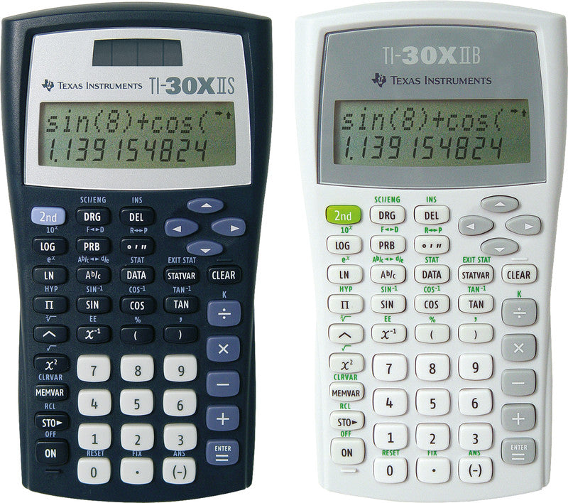 Texas Instruments Taschenrechner TI-30X II – 11-stellig, 2-zeilig LC, wissenschaftlich, Solar + Batterie