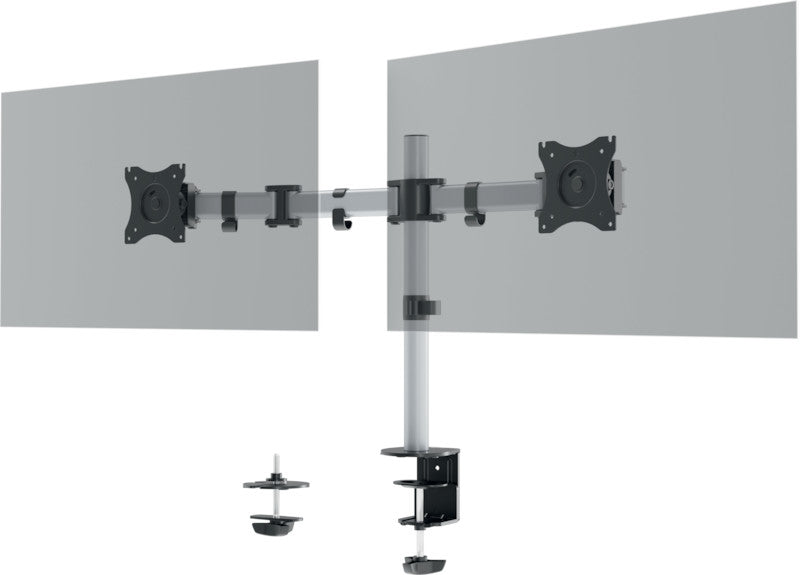 Durable Select – Monitorarm, 2 Monitore, Tischklemme, bis 27", VESA 75 × 75/100 × 100 mm, 8 kg