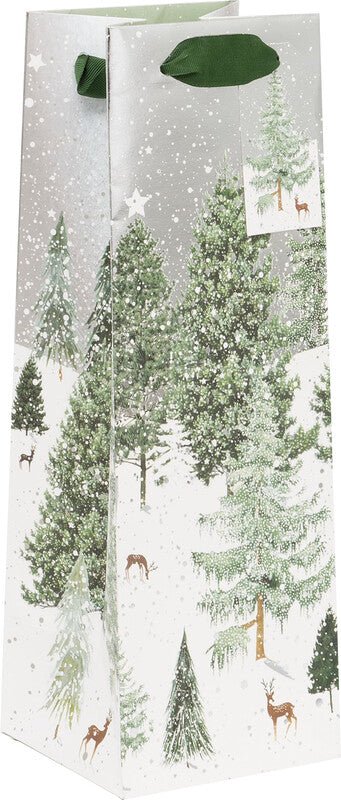 Glick Flaschentüte – Finnish Forest (Weihnachten) – strukturiert, Papier – 110 × 340 × 100 mm