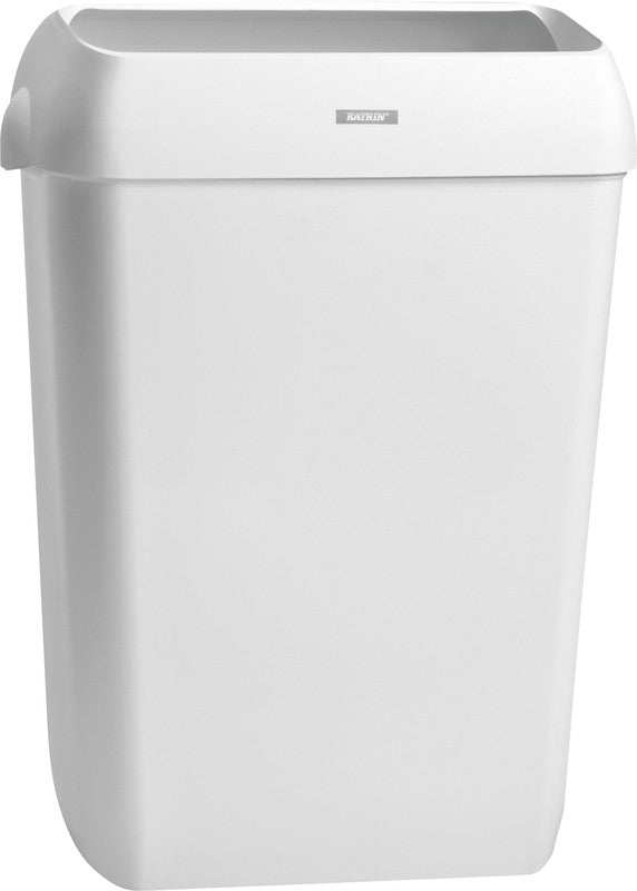 Katrin Wandabfallbehälter – 50 l – Kunststoff – Weiss – mit Deckel – Wandmontage
