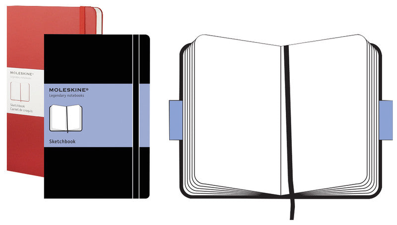 Moleskine Skizzenbuch, 130 × 210 mm, Buchbindung, Hardcover, 104 Seiten, 160 g/m² – schwarz