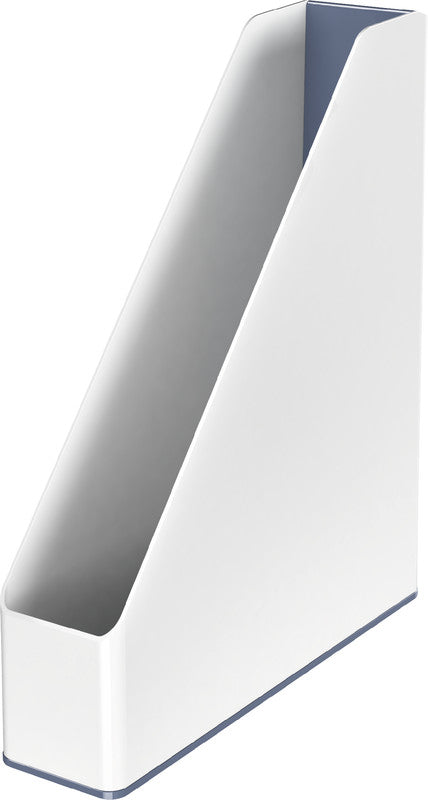 Leitz WOW Stehsammler – für A4, weiss/blau, Polystyrol (PS), B 73 × H 318 × T 272 mm