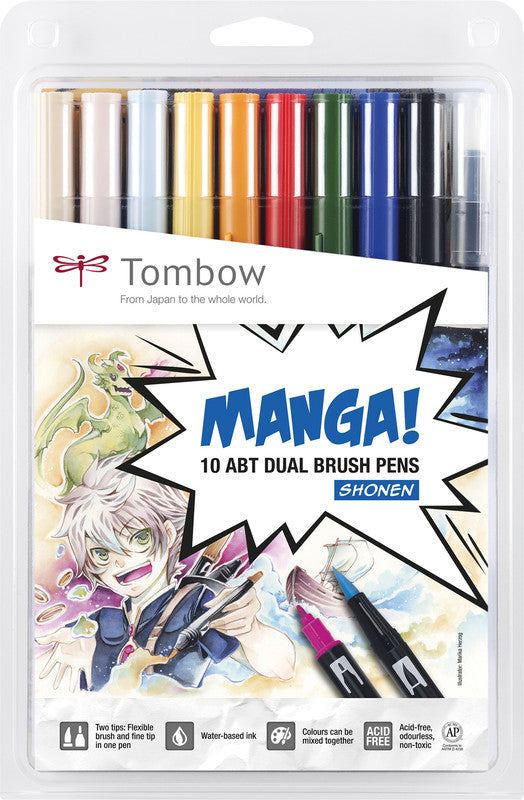 Tombow ABT Filzstifte, auswaschbar, 10 Farben