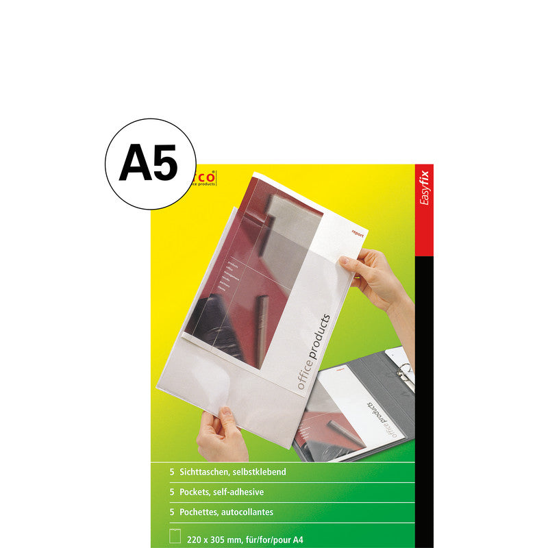 Dufco Sichtmappe A5 – 8 Hüllen, transparent, Kunststoff, glänzend, 120 µm
