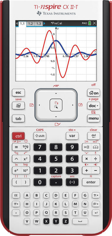 Texas Instruments Taschenrechner TI-Nspire CX II-T – 12-stellig, Farbdisplay, Akku, weiss, 86×197×16 mm
