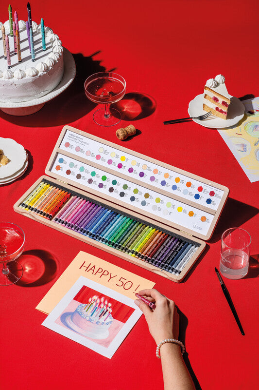 Caran d-Ache Caran d'Ache – Neocolor II – Wachsmalkreiden – Set – 50 Farben, in Holzschachtel