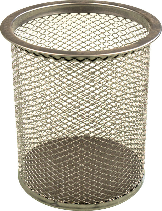 Helit Schreibgeräteköcher – Stahl, Silber, 90 × 100 mm