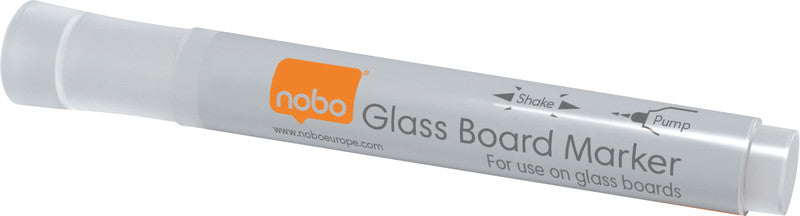 Nobo Non-Permanent Marker – Rundspitze 3 mm – Weiss – 4er-Set – trocken abwischbar