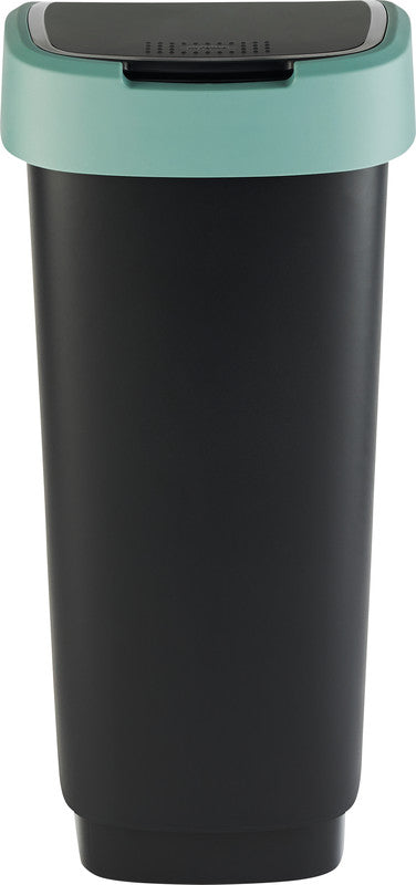 Rotho Abfallcontainer – 50 l – mit Deckel – Kunststoff, Mistelgrün – B × H × T 298 × 602 × 401 mm