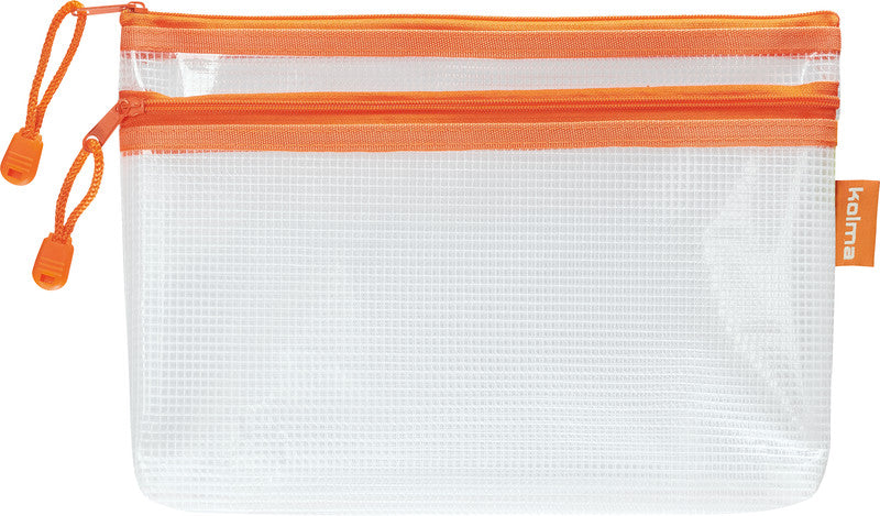 Kolma Reissverschlusstasche Etui – Orange – Kunststoff – 25 × 16 × 3 cm