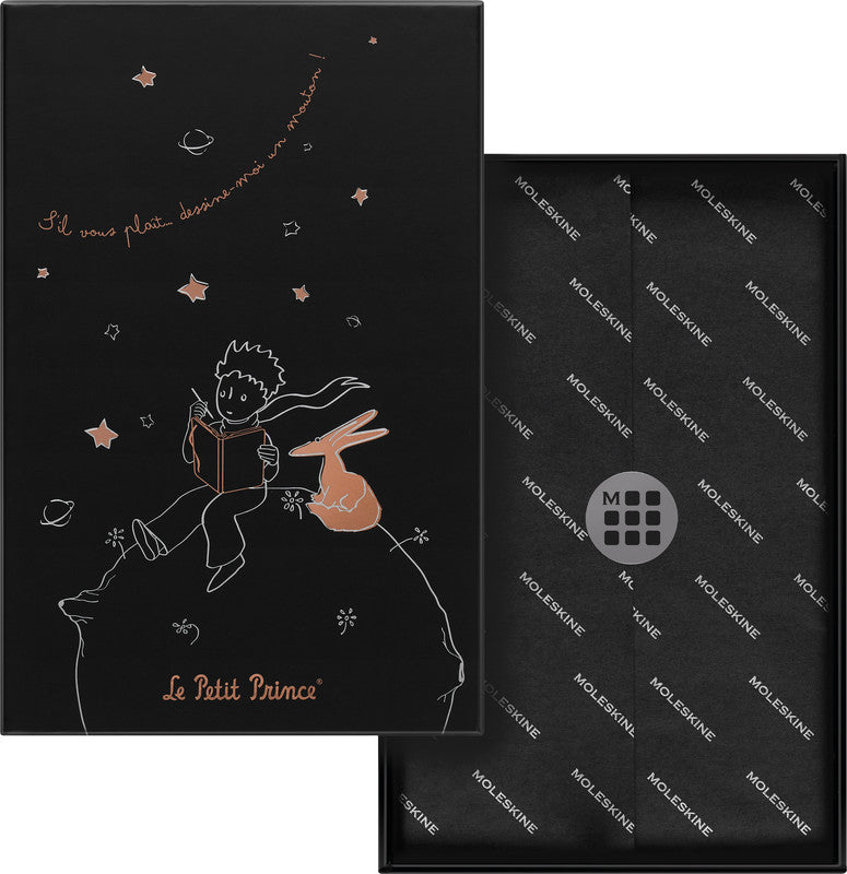Moleskine Notizbuch Le Petit Prince, 130 × 210 mm, liniert, Leimbindung, Hardcover, 176 Seiten – schwarz