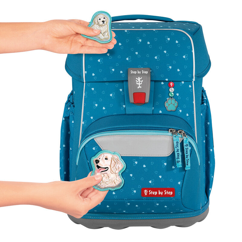 Step by Step Schulrucksack-Set Basis – 4-teilig – Blue Hearts