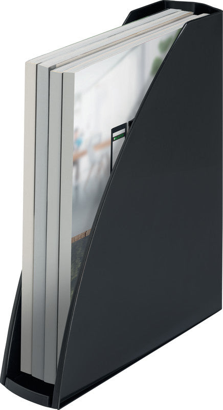 Leitz Stehsammler A4 – 75 mm, mit Griffloch, schwarz, Kunststoff