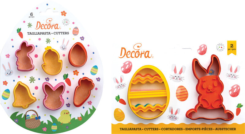 Decora Mini-Oster-Ausstecher – Hase & Ei – Kunststoff – Mehrfarbig – 2 Stück