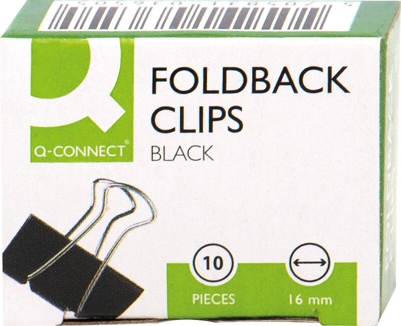 Q-CONNECT Büroklammern – 15 × 6,6 mm – Metall – schwarz – 10 Stück