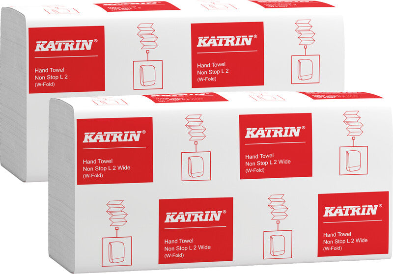 Katrin Falthandtuch – W-Falz, 2-lagig, Recycling-Zellstoff, 203 × 320 mm, für Katrin Inclusive Mini & Medium