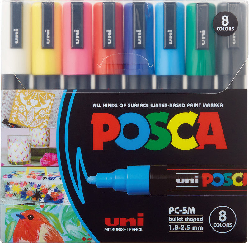 Uni-Ball Non-Permanent-Marker – Rundspitze 1,8-2,5 mm – Sortiert – 8er-Set