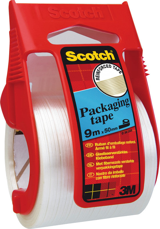 Scotch Verpackungsband Pack Extreme PP – mit Abroller, strukturiert, 48 mm × 9 m, transparent, Kern Ø 40 mm