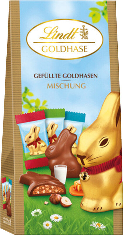 Lindt Goldhase Osterschokolade – Haselnuss, Milchcreme, Karamell, 80 g