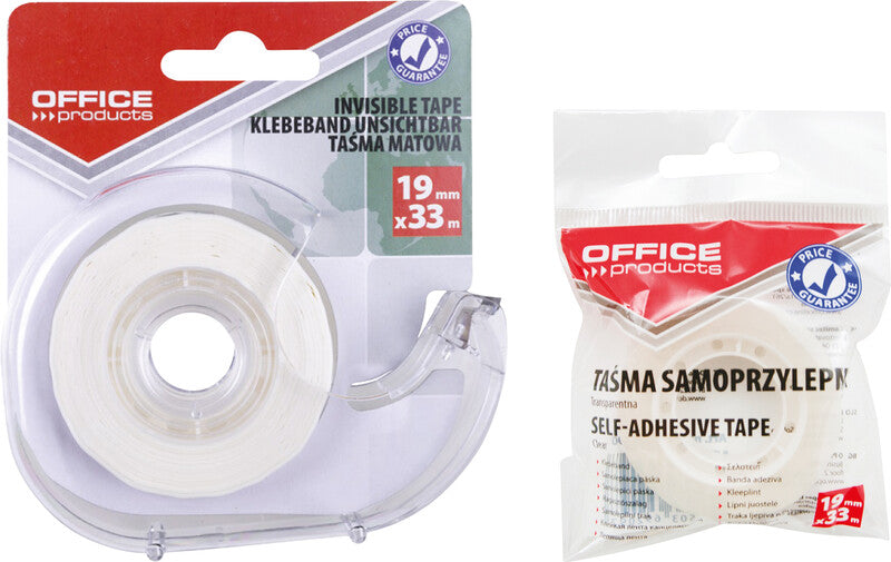 Office products Klebeband – permanent, matt, Kunststoff, 19 mm × 33 m, transparent, Nachfüllrolle