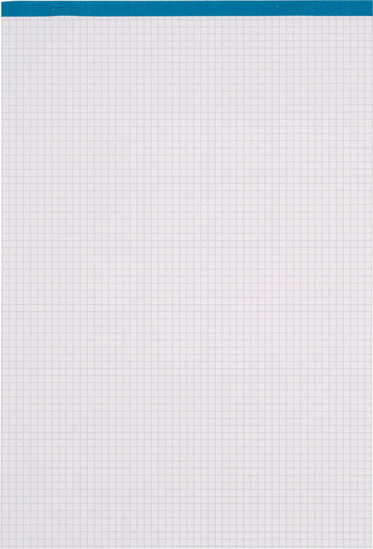 Elco Notizblock A4, 4 mm kariert, Klammerheftung, 100 Blatt, perforiert, 65 g/m² – weiss