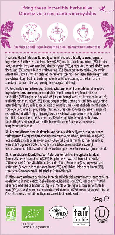 Pukka Teebeutel – Morning Berry – Früchtetee, Bio, kompostierbar – 20 Beutel