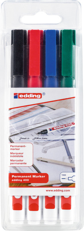 Edding Permanentmarker – sortiert, 4er-Set
