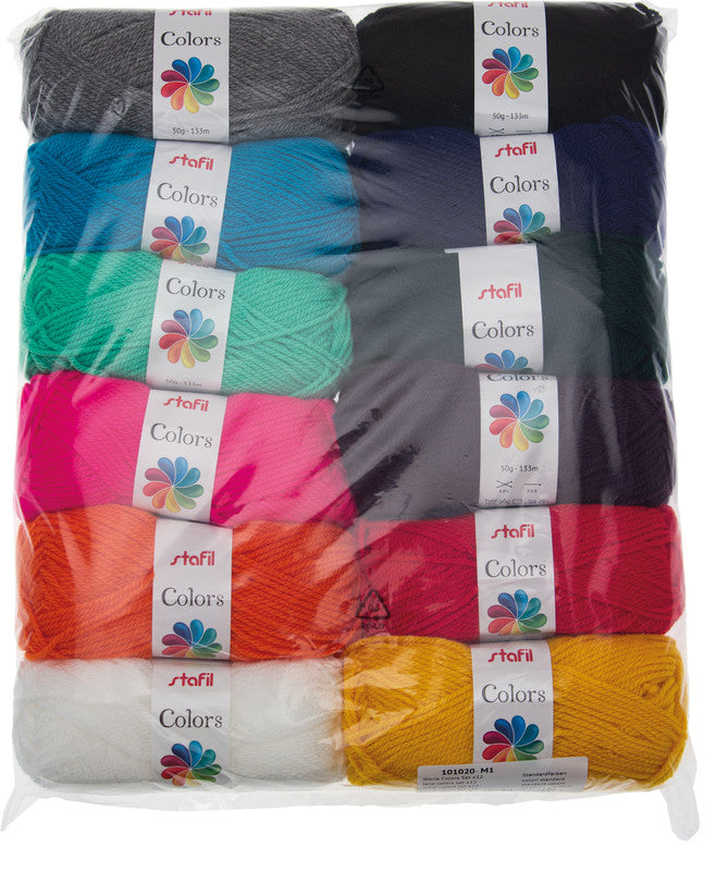 Stafil Schulwolle, Acryl, mehrfarbig, für Stricknadeln Ø 3–3,5 mm und Häkelnadeln Ø 2,5–3 mm