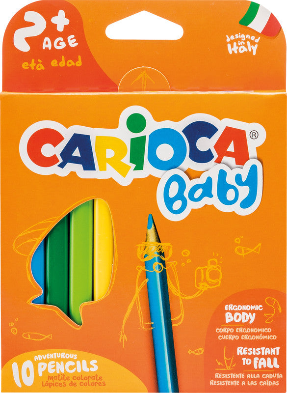Carioca Buntstifte – 10 Farben, dreikantig