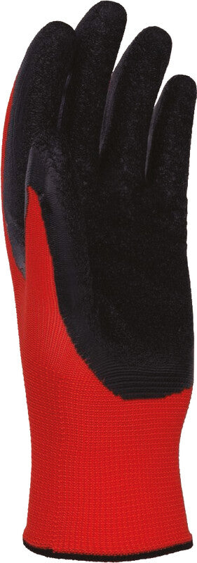 Office products Arbeitshandschuhe – XL, 10 Stück – Polyester, Latex, EN 388, EN 21420, Rot/Schwarz