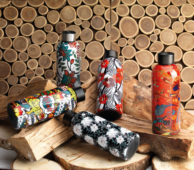 Youbottles Trinkflasche Dual – 5 dl – Edelstahl, isoliert, Schraubverschluss – Street Art Comics