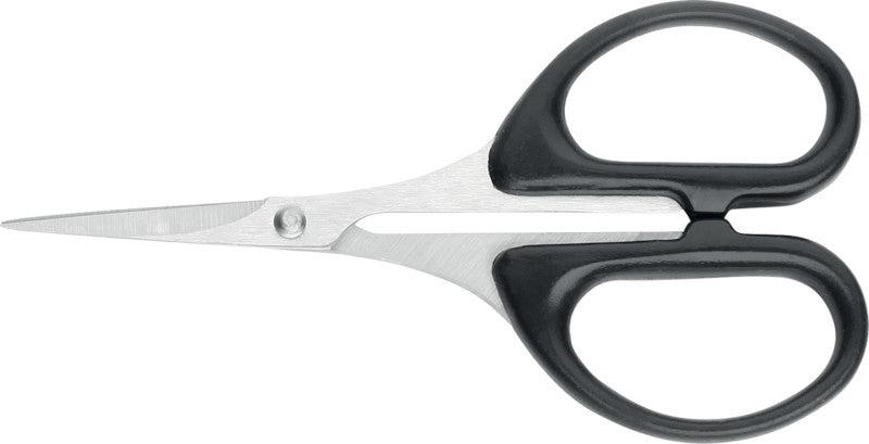Lerche Kinderschere – 11 cm, Edelstahl, für Rechts- und Linkshänder, spitz, Kunststoff, Silber