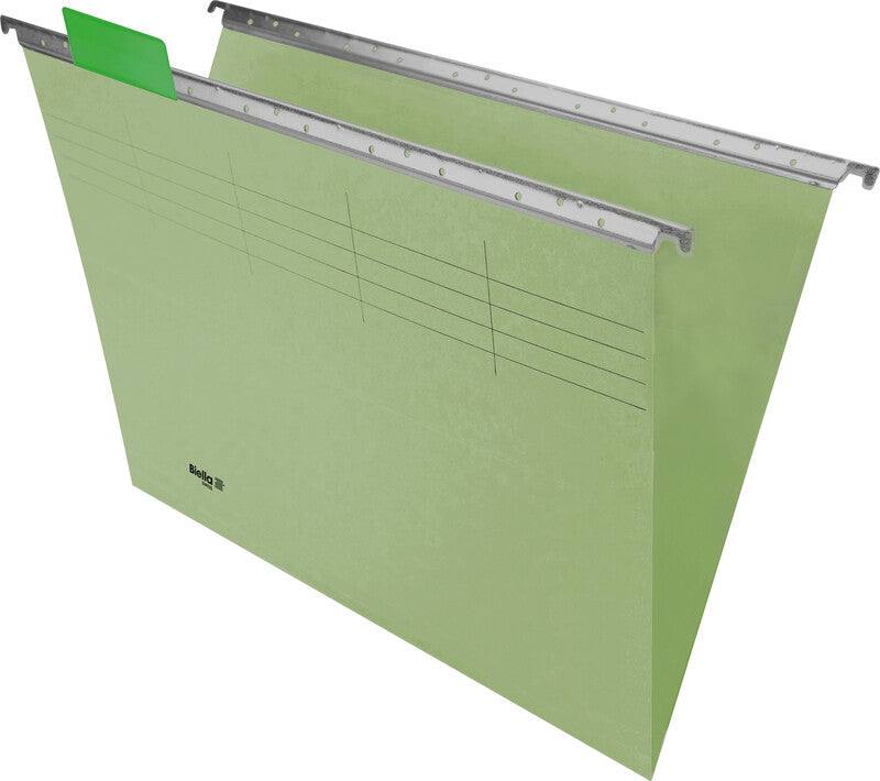 Biella Hängeordner für A4 – Karton, Hellgrün, 320 × 250 mm, mit Vordruck